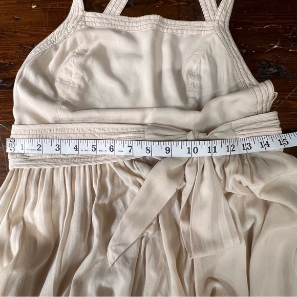 Urban Outfitter Kimchi Blue Trapunto Stitch Cross-Back Romper Beige Sz 6 - Picture 8 of 9